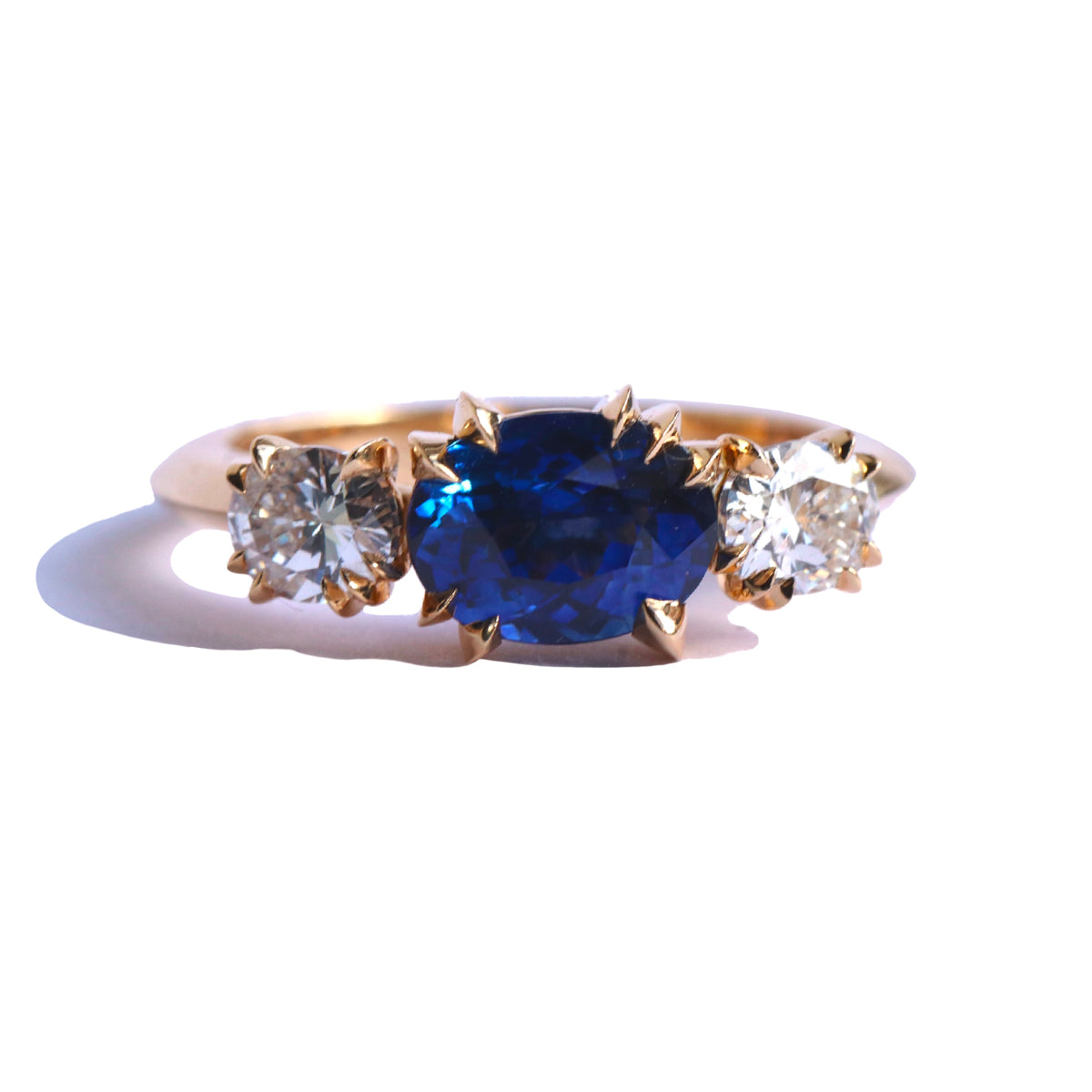 Sapphire and diamond Makhaira Trilogy Ring
