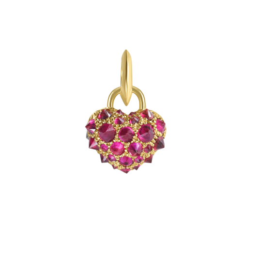 'Tough Love' Barbed Ruby Heart Pendant