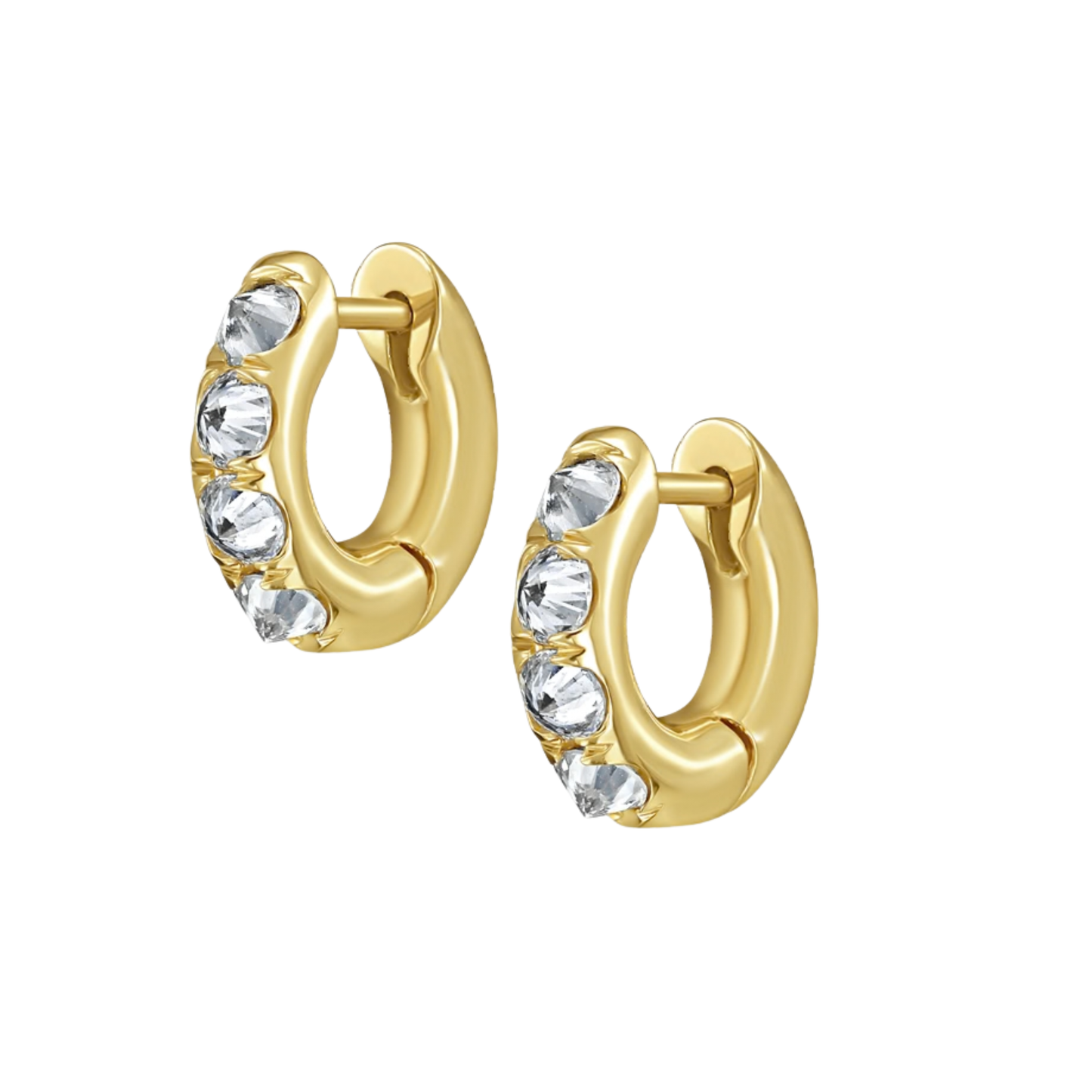 Barbed Diamond Chunky Huggie Hoop