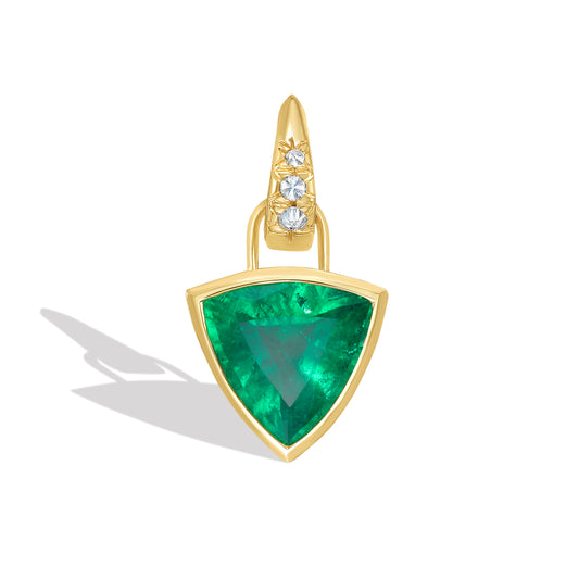 Emerald Trillion 'Frame' Bezel Pendant