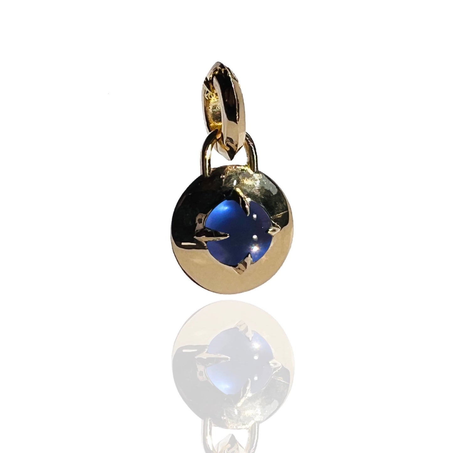 Sapphire Jelly Bean Compass Pendant