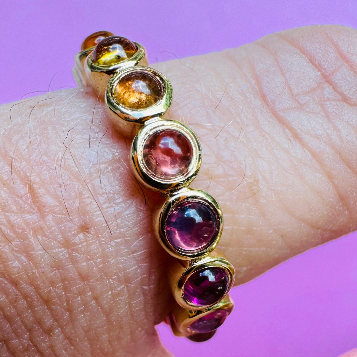 Jelly Bean Sapphire Bezel Eternity Ring