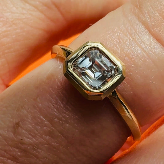 Asscher Cut Diamond Frame Solitaire