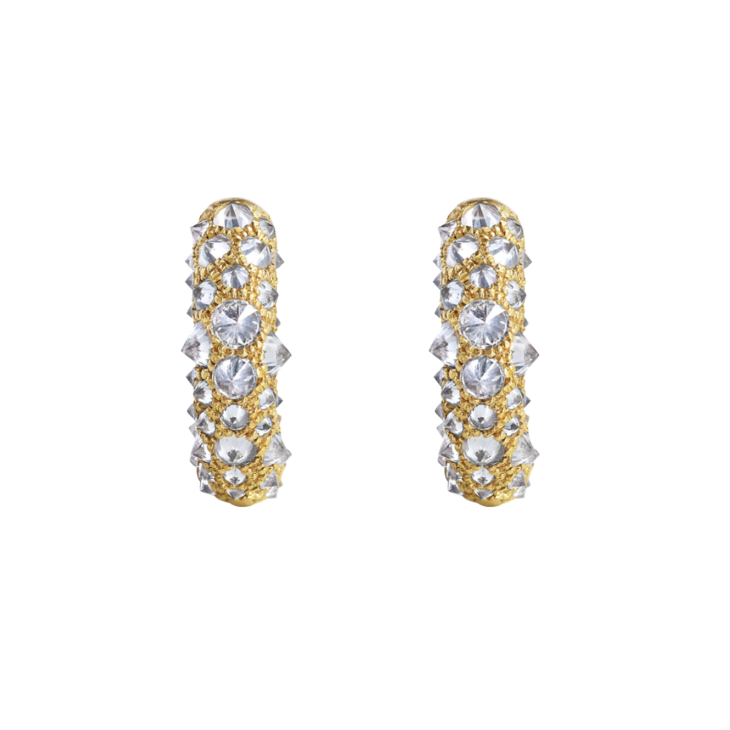 Barbed Diamond Pavé Huggie Hoop Earrings