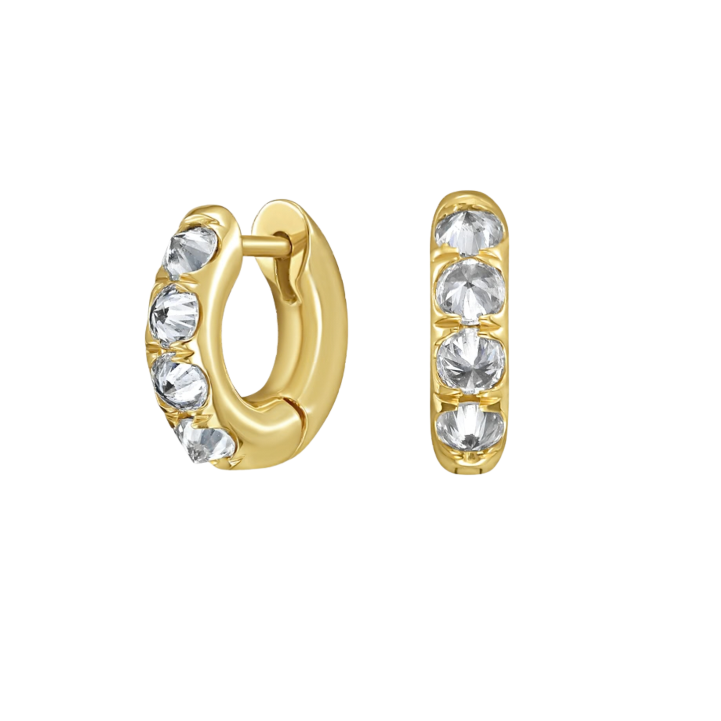 Barbed Diamond Chunky Huggie Hoop