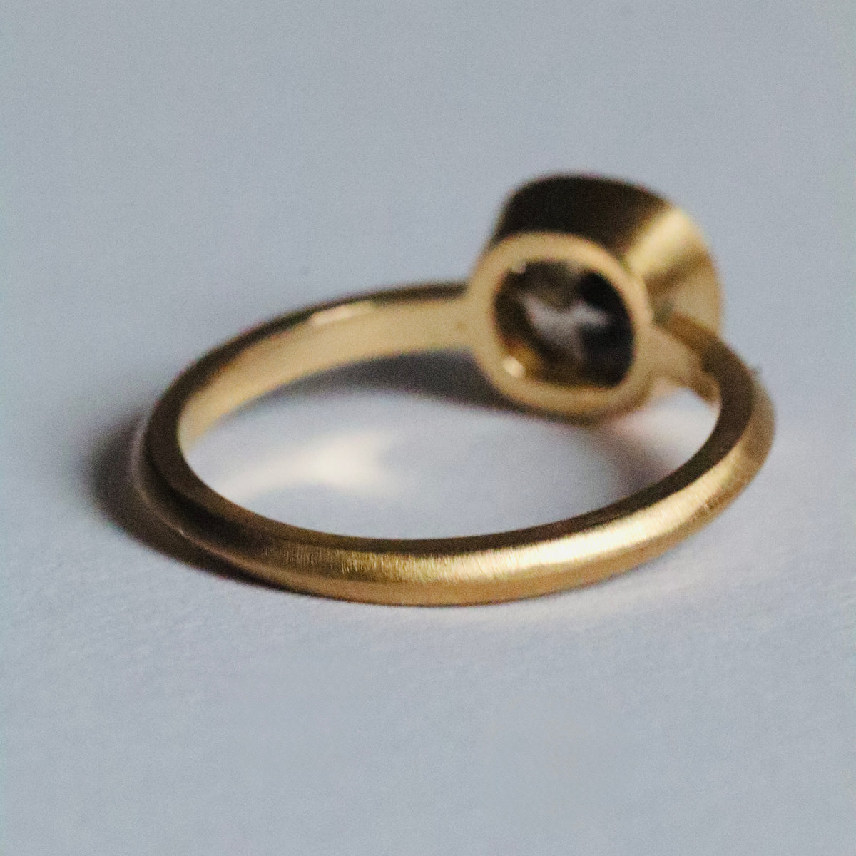 Champagne Cushion Cut Diamond Frame Solitaire