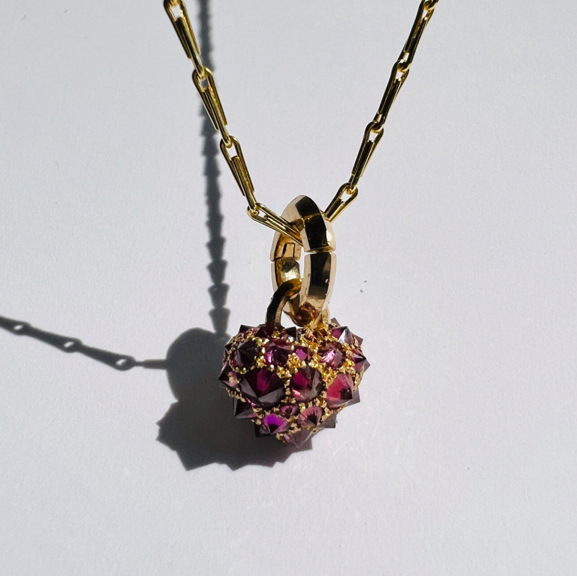 Barbed Lavender Diamond Heart Charm