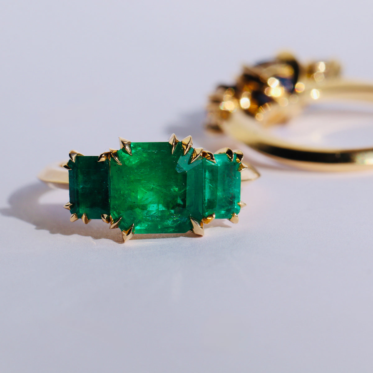 Emerald Makhaira Trilogy Ring