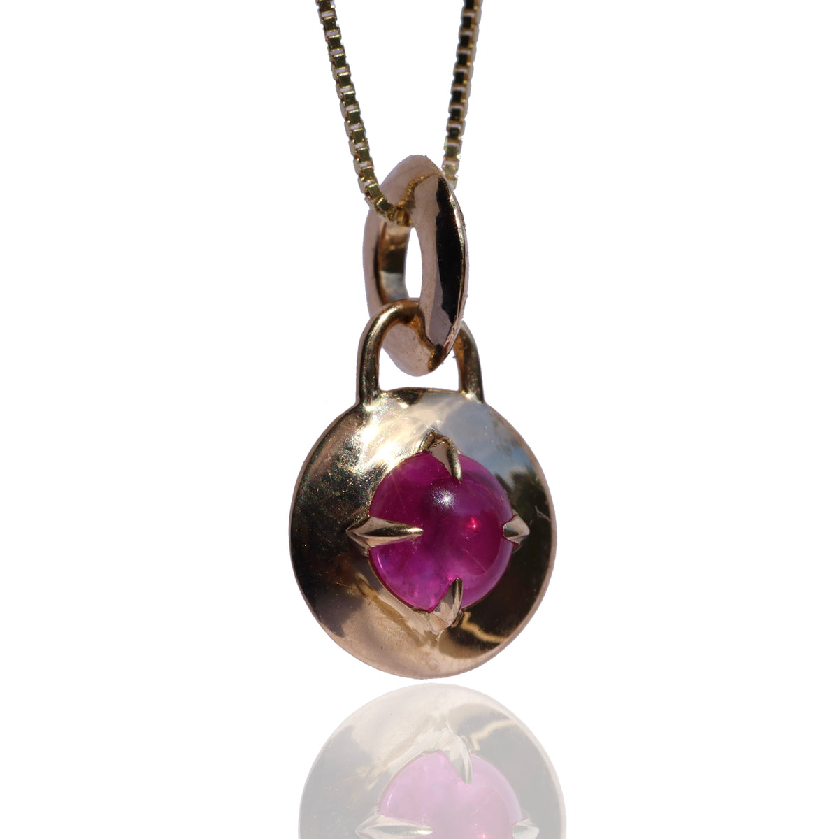 Ruby Jelly Bean Compass Pendant