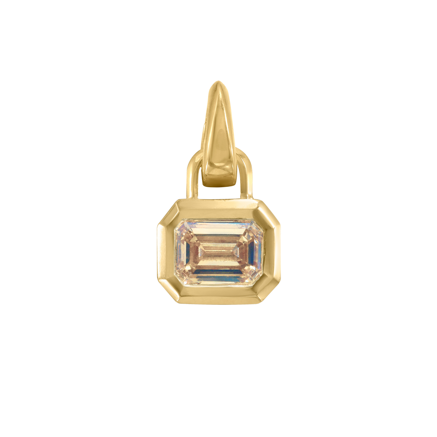 Emerald Cut Champagne Diamond 'Frame' Bezel Pendant
