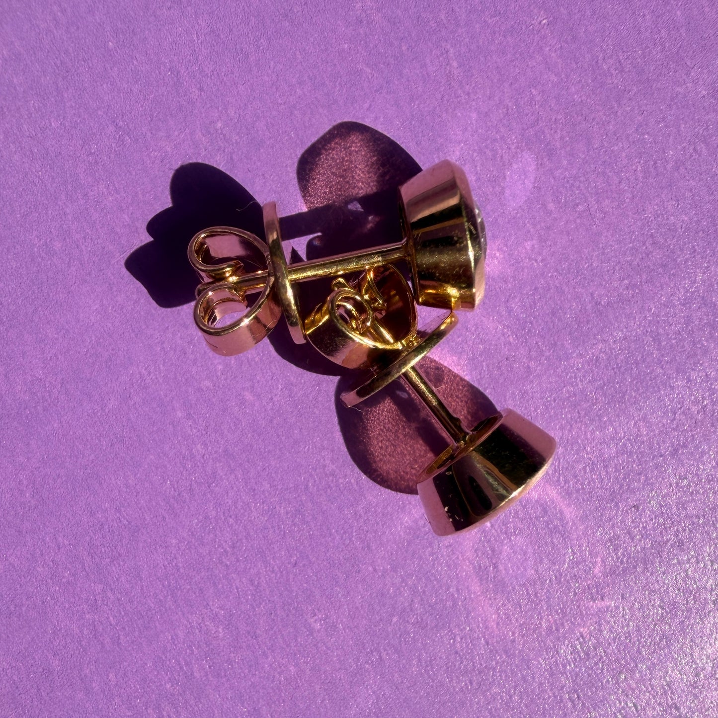 OEC Diamond Frame Bezel Stud Earrings
