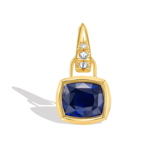 Blue Sapphire 'Frame' Bezel Pendant