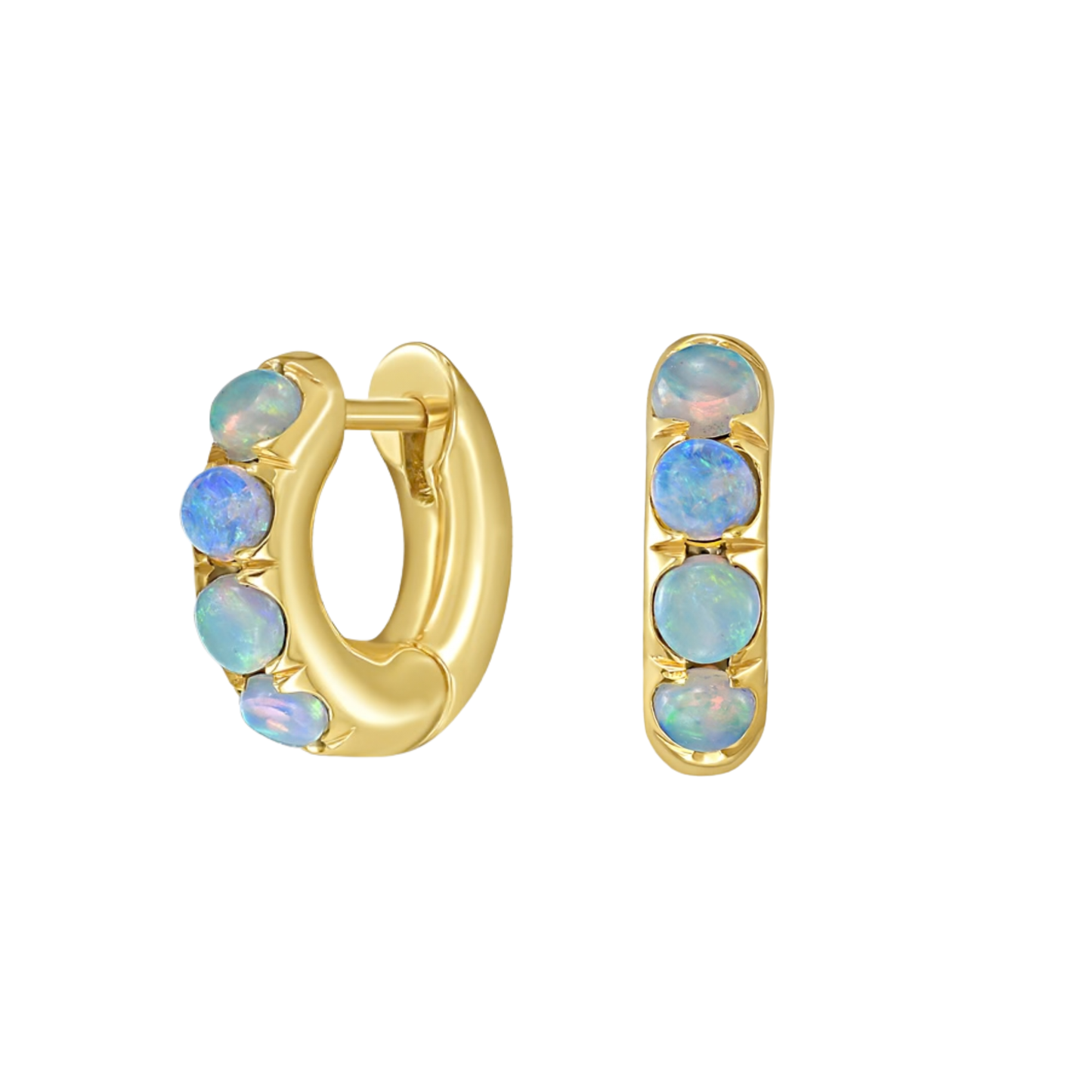 Opal 'Jelly Bean' Chunky Huggie Hoop