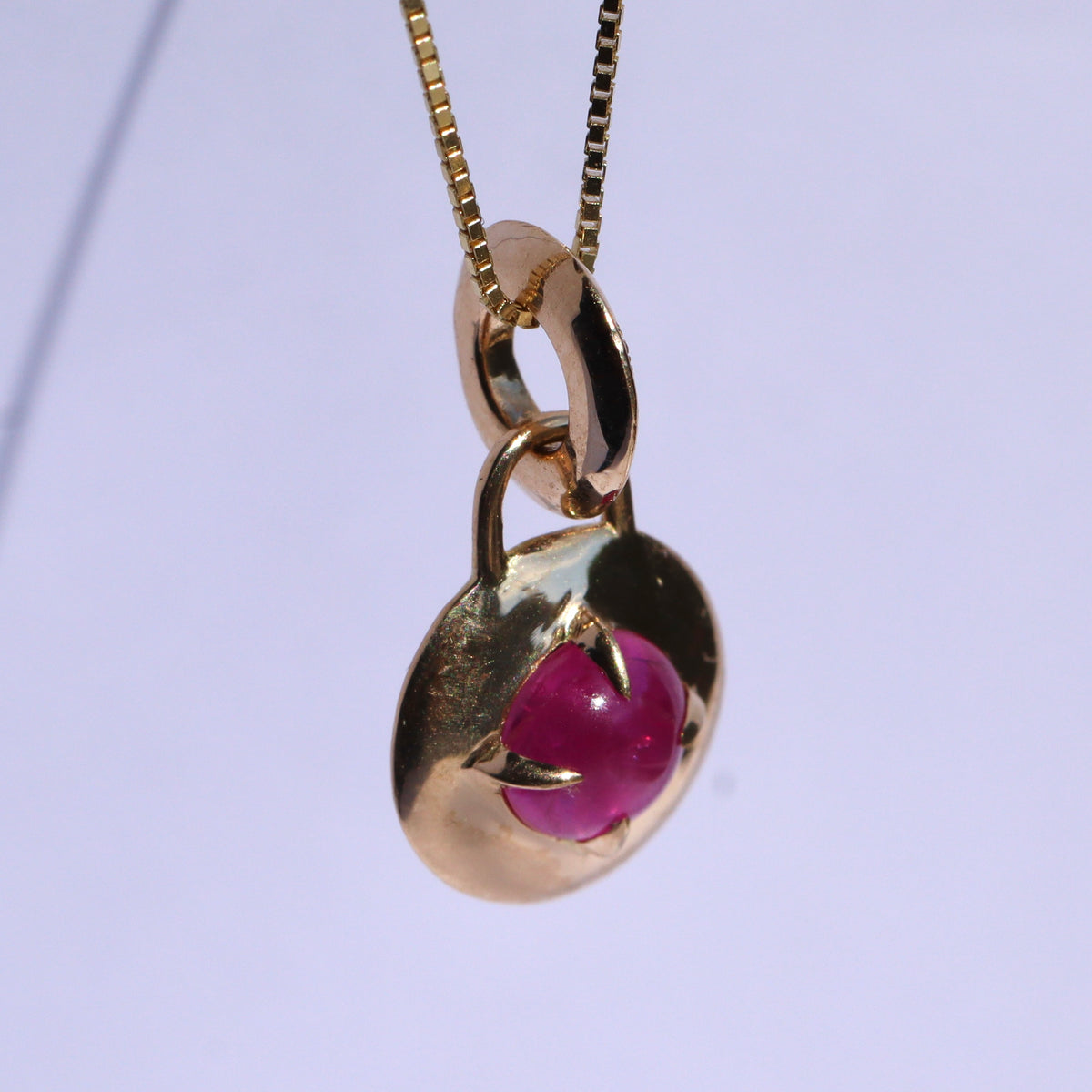 Ruby Jelly Bean Compass Pendant