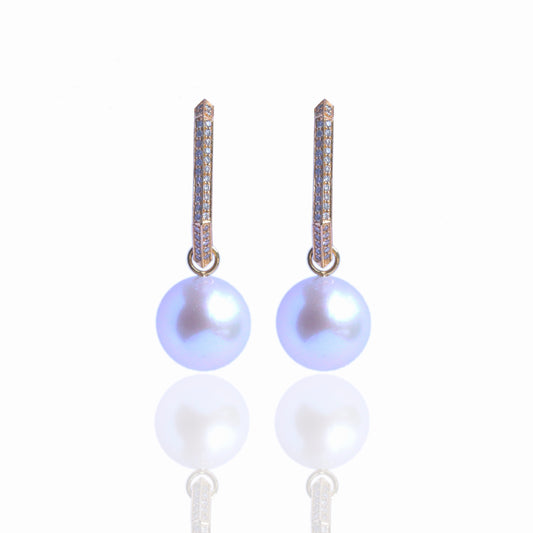 Diamond Makhaira Large Pearl Drop Earrings