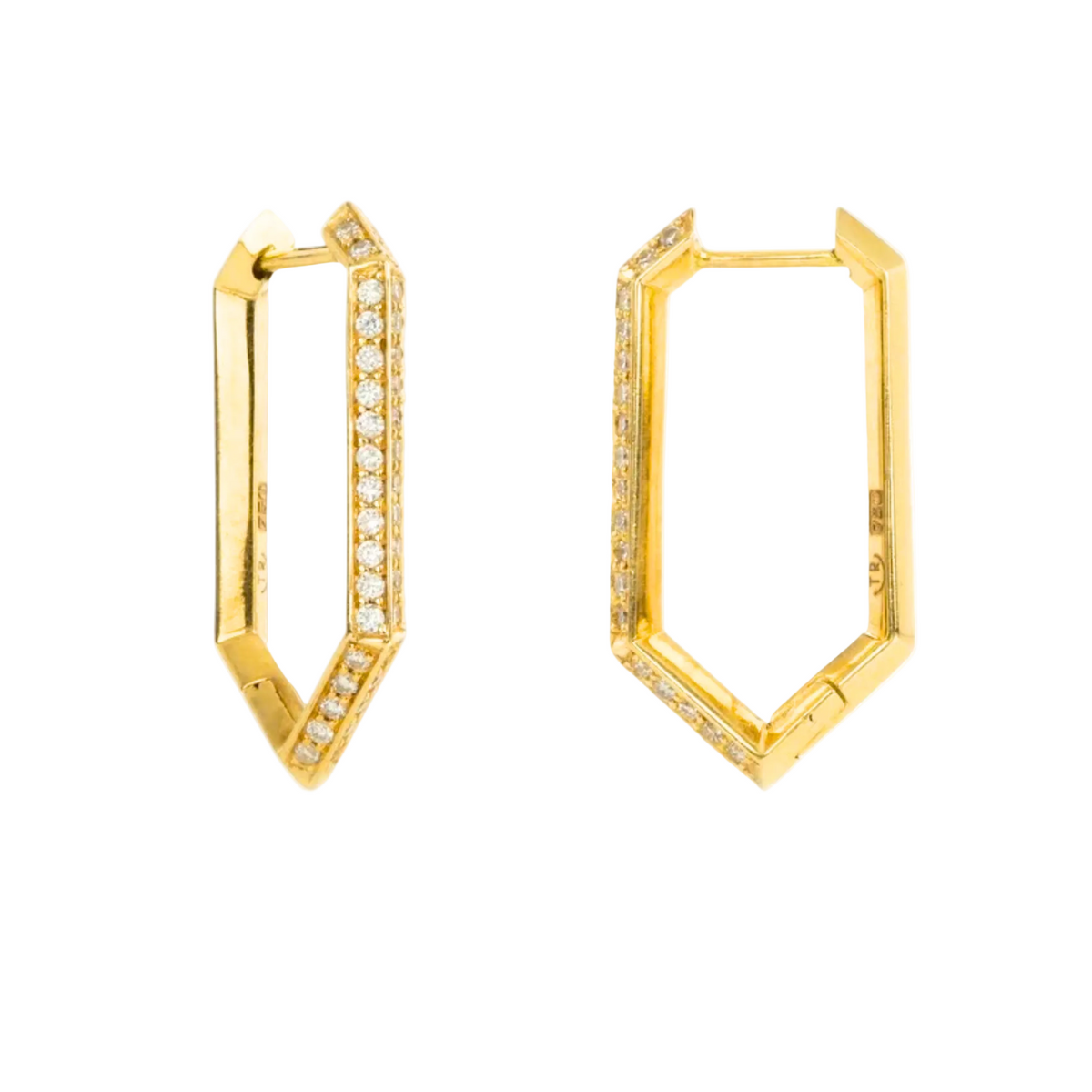 Diamond Makhaira Hoop Earrings