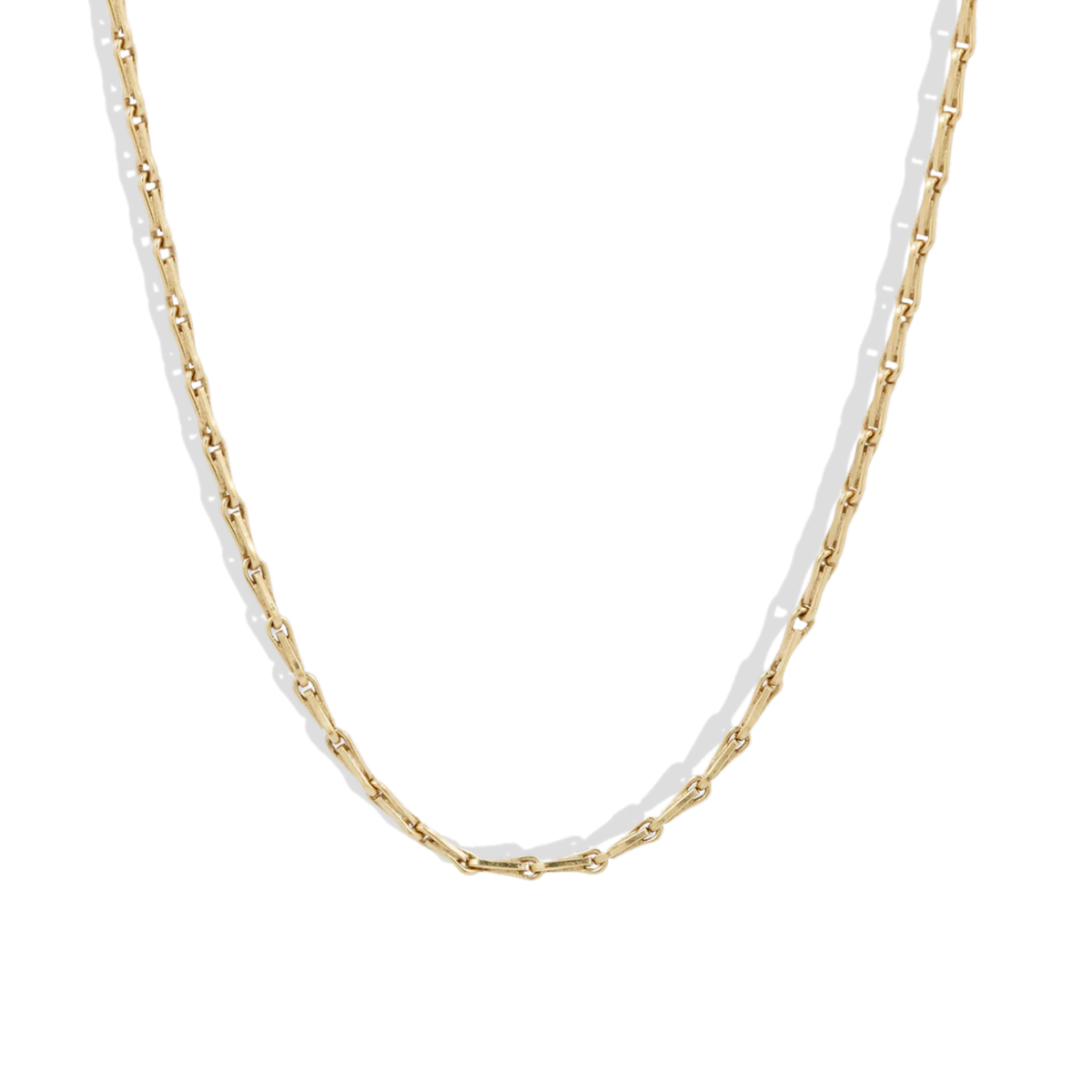 gold barley corn chain 1.7mm wide on white background by Tamsin Rasor Fine Jewelry