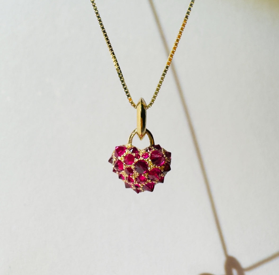 'Tough Love' Barbed Ruby Heart Pendant