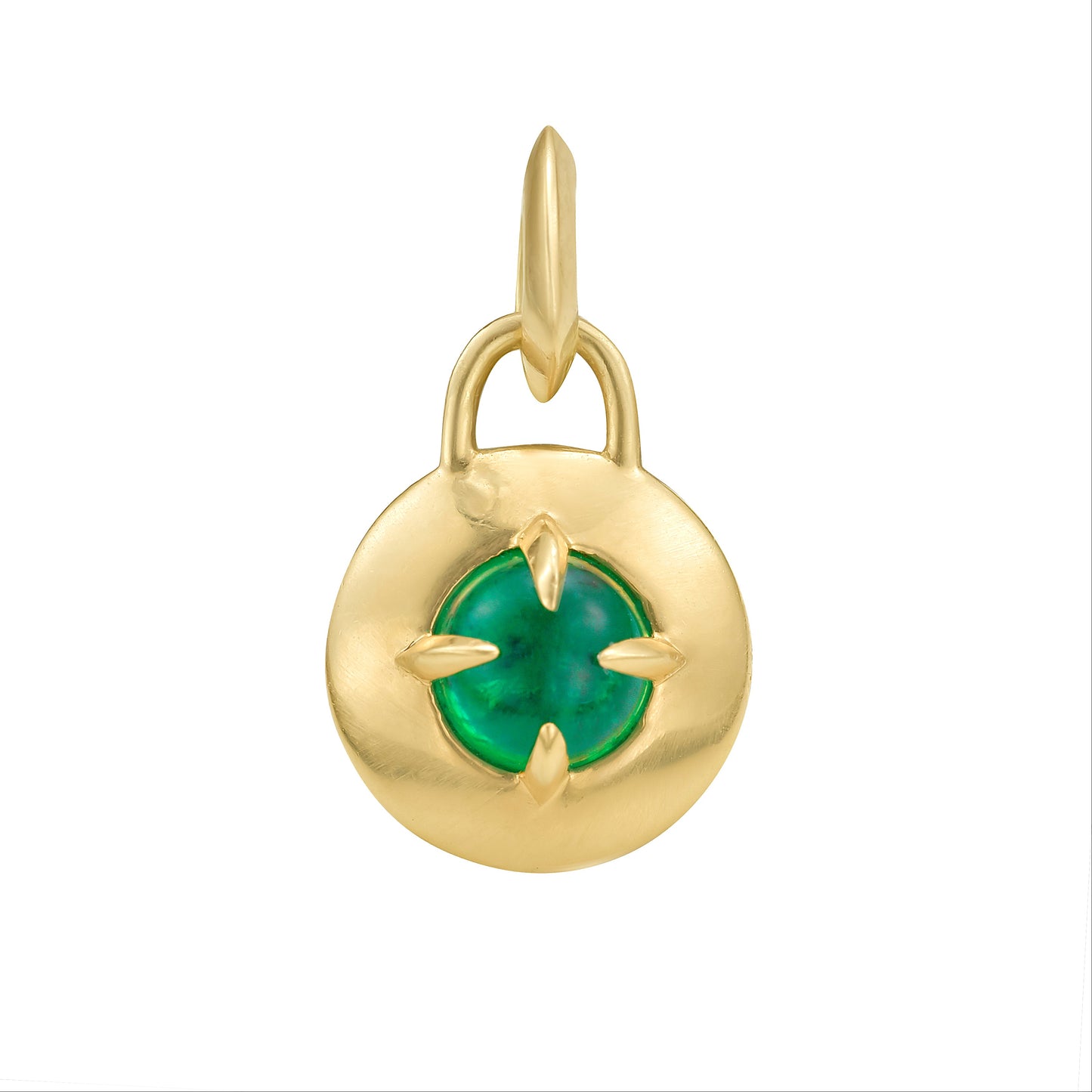 Emerald Jelly Bean Compass Pendant