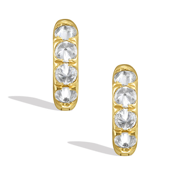 Barbed Diamond Chunky Huggie Hoop