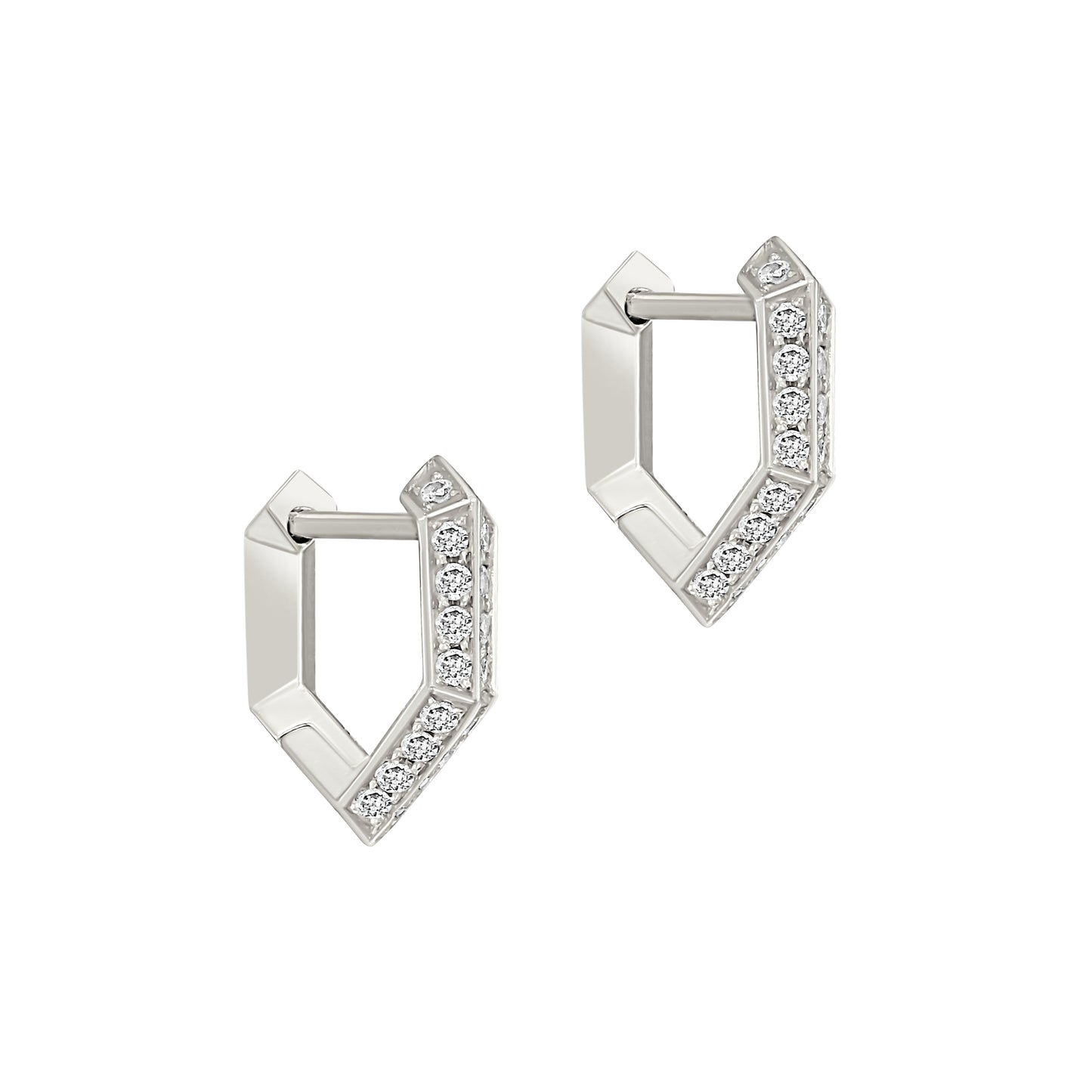White Gold Diamond Mini Makhaira Hoop Earring