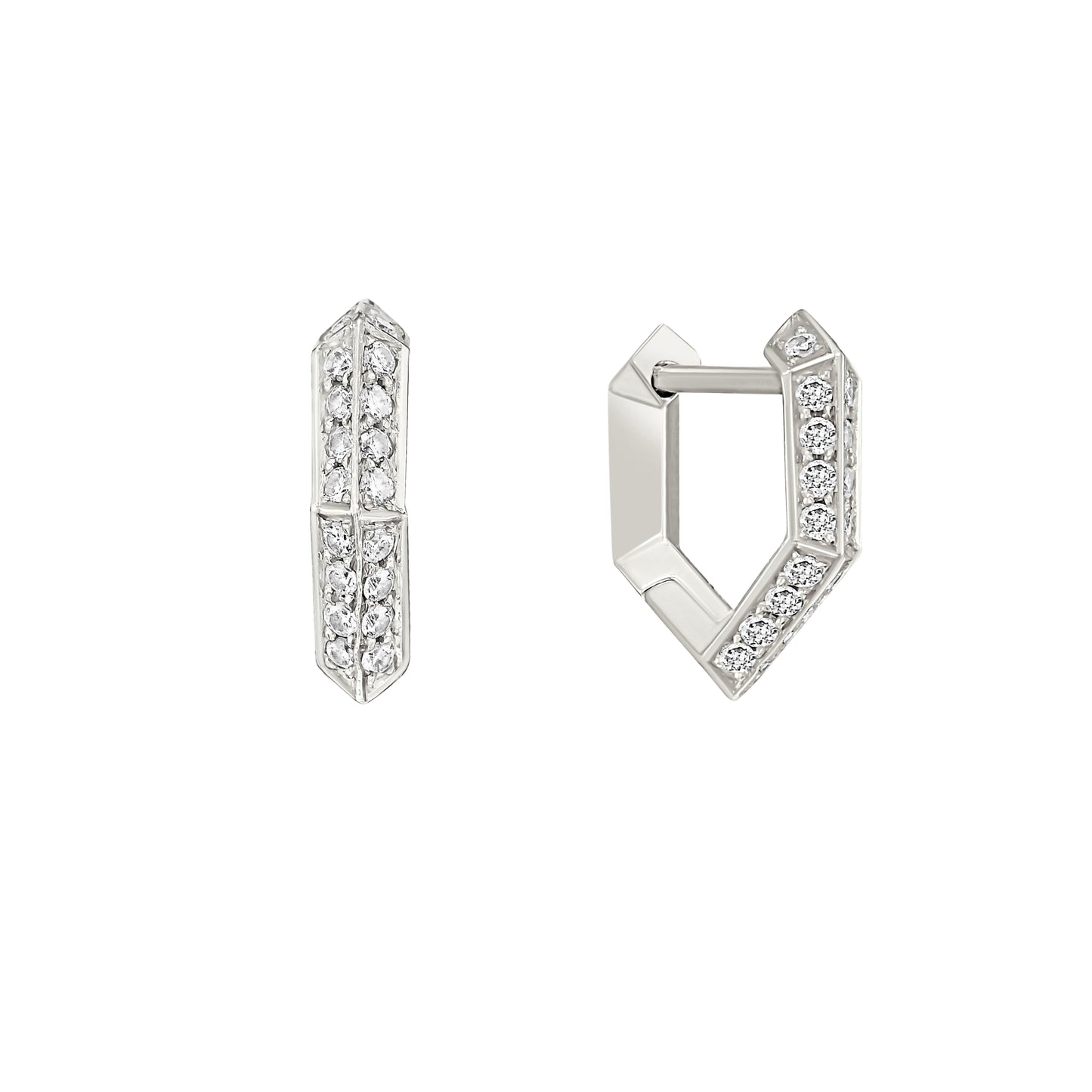 White Gold Diamond Mini Makhaira Hoop Earring