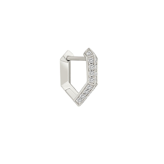 White Gold Diamond Mini Makhaira Hoop Earring
