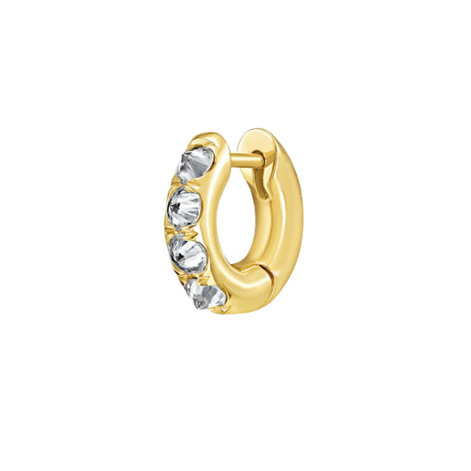 Barbed Diamond Chunky Huggie Hoop
