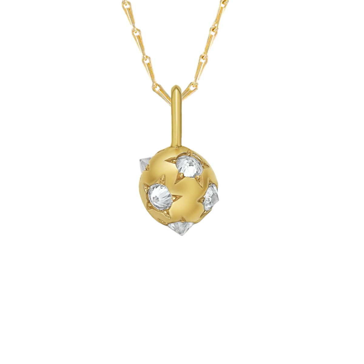 Mini Barbed Diamond Orb Charm