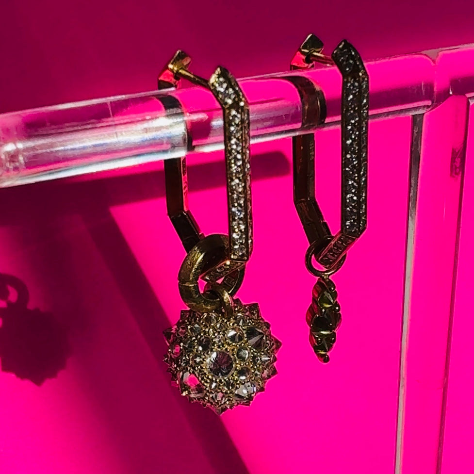 Diamond Makhaira Hoop Earrings