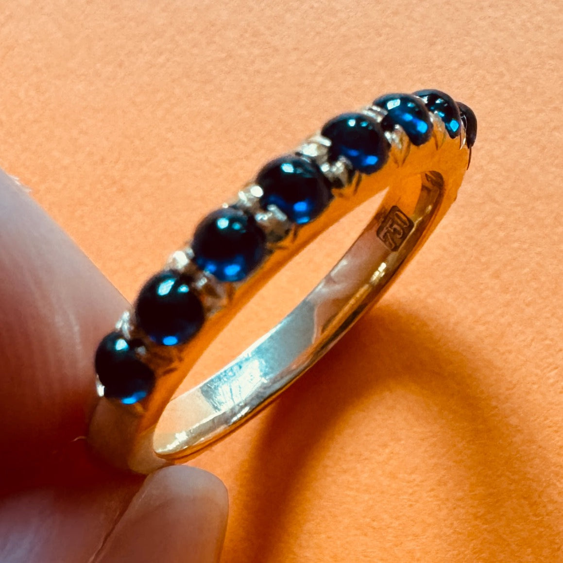 Jelly Bean Sapphire Half Eternity Ring