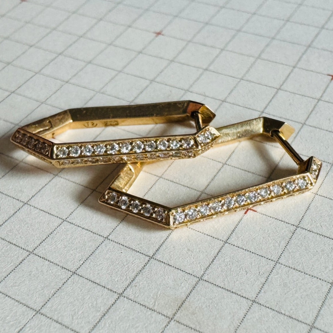 Diamond Makhaira Hoop Earrings