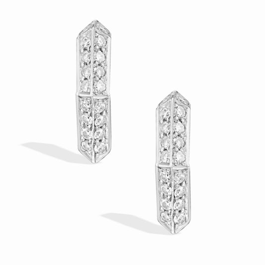 White Gold Diamond Mini Makhaira Hoop Earring