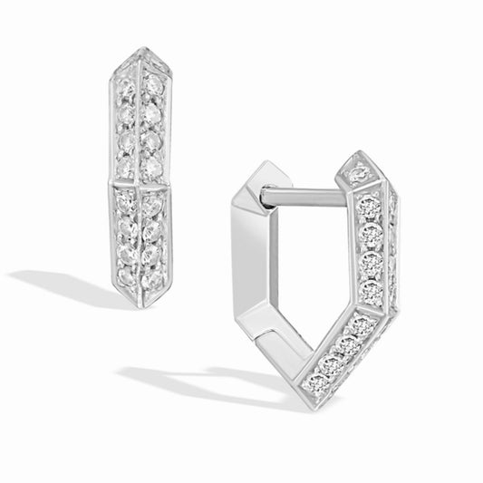 White Gold Diamond Mini Makhaira Hoop Earring