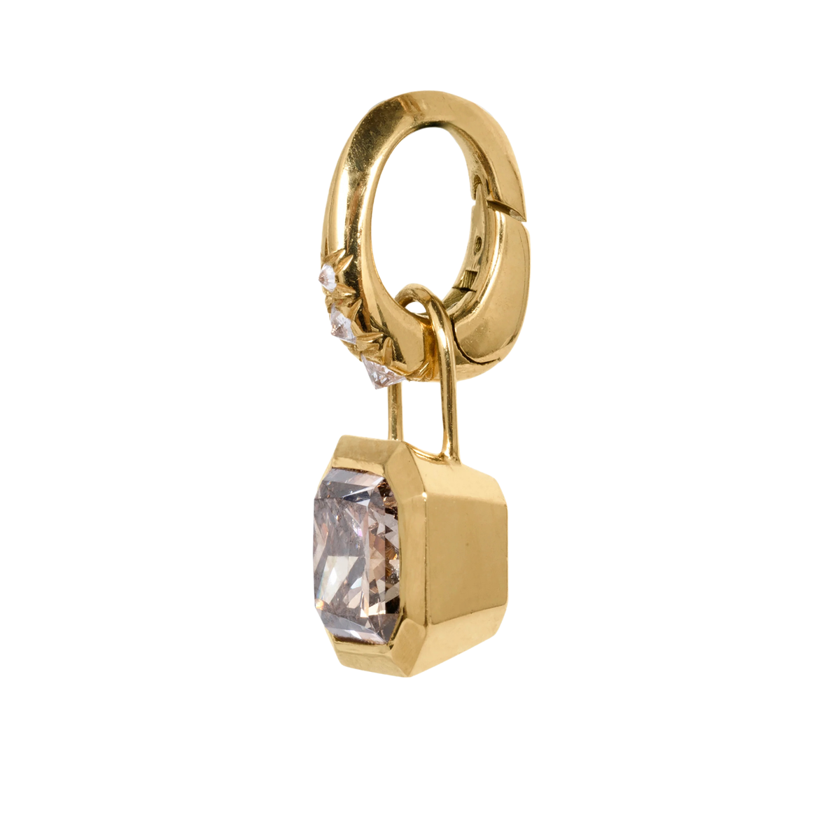 Radiant Cut Champagne Diamond 'Frame' Bezel Pendant