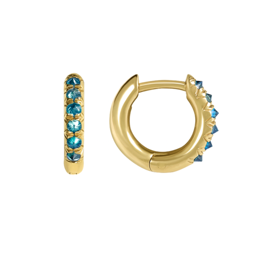 Barbed Aqua Diamond Mini Huggies