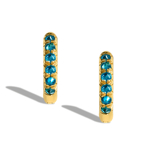 Barbed Aqua Diamond Mini Huggies