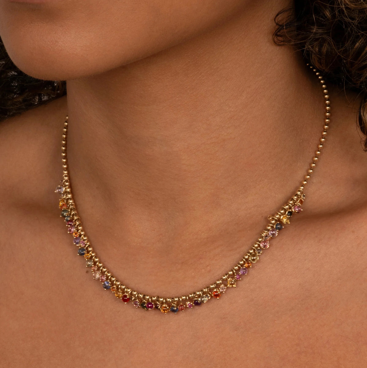 Sapphire Jelly Bean Jumble Necklace