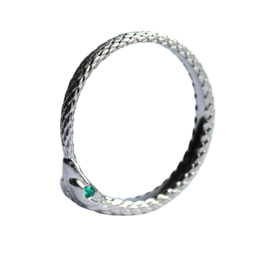 Platinum Ouroboros Snake Ring