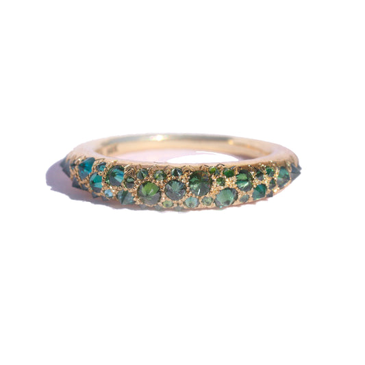 Green Blue Diamond Medium Duomo Ring