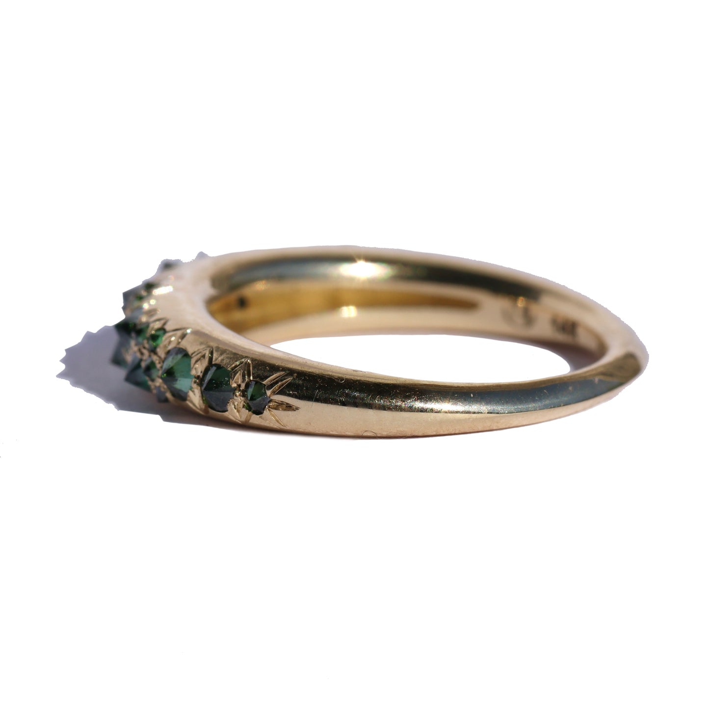 Green Blue Diamond Medium Duomo Ring