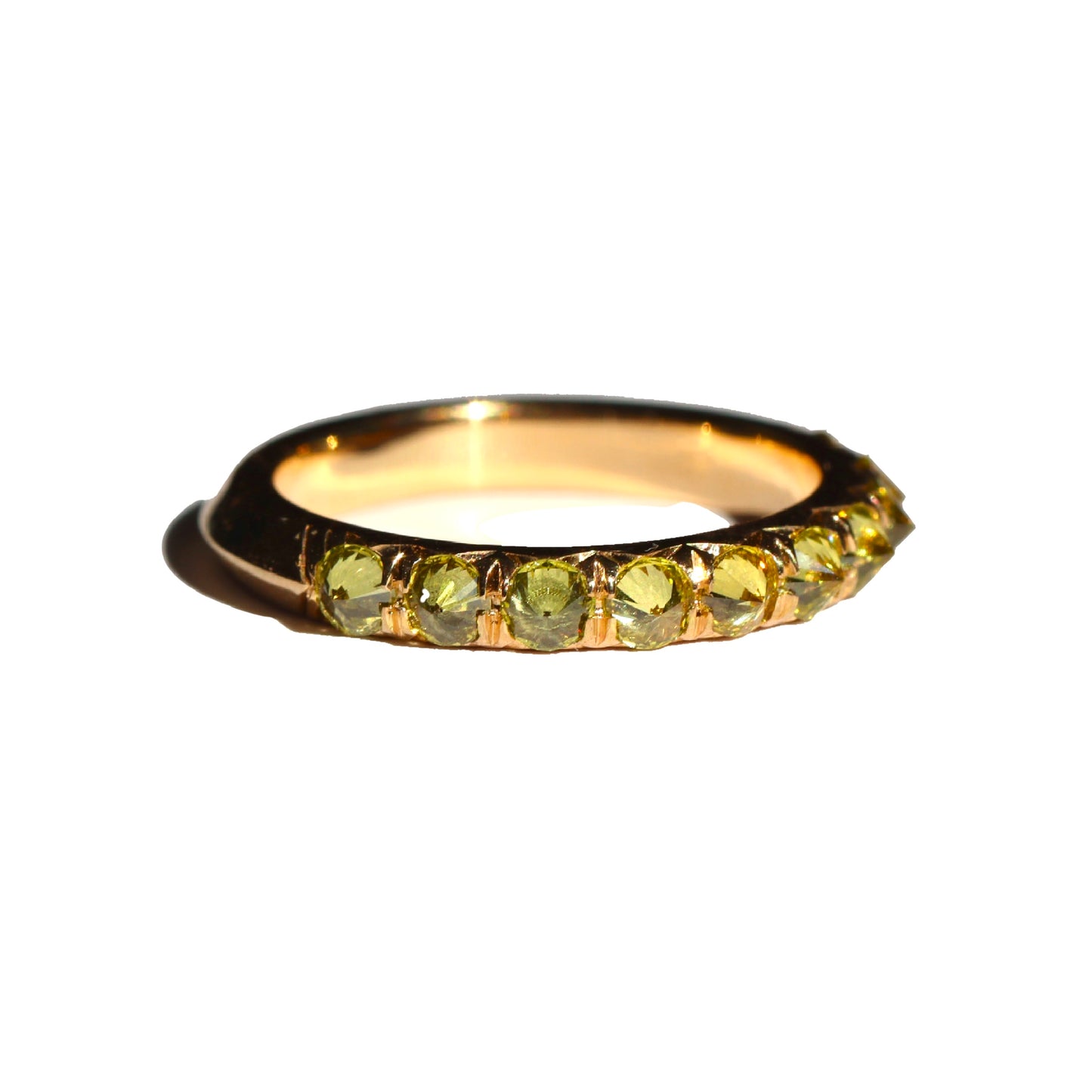 Barbed Yellow Diamond Half Eternity Ring