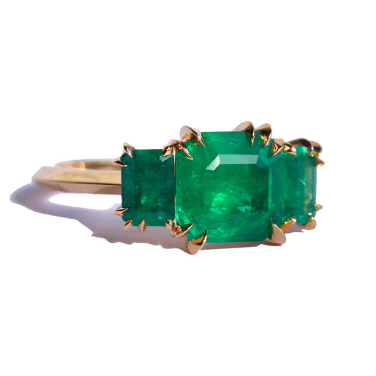 Emerald Makhaira Trilogy Ring
