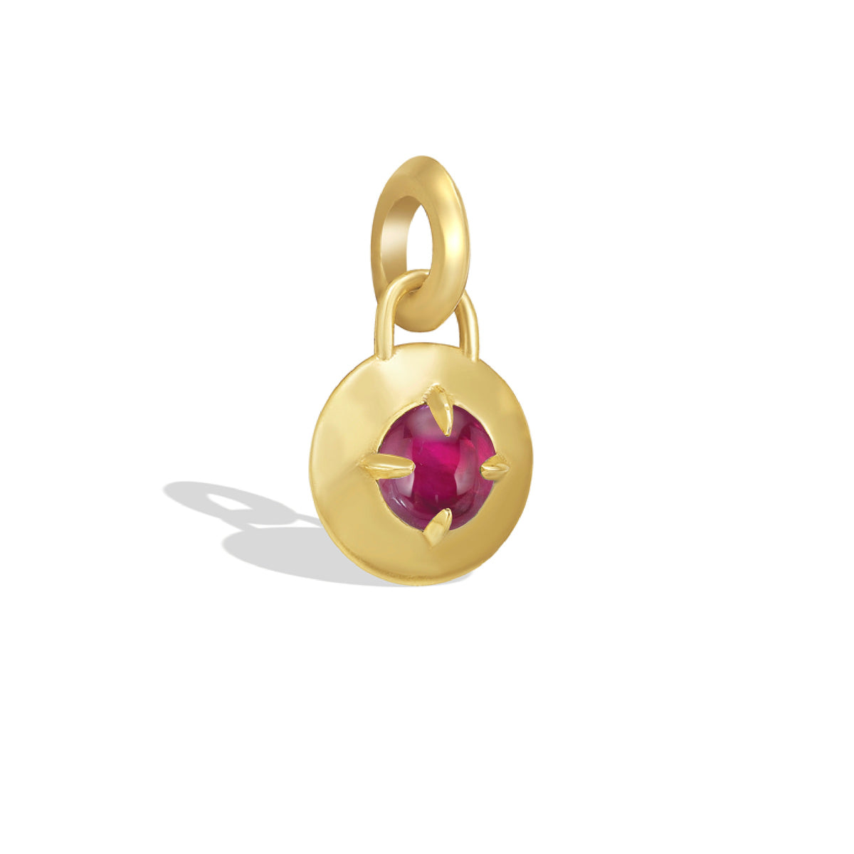 Ruby Jelly Bean Compass Pendant