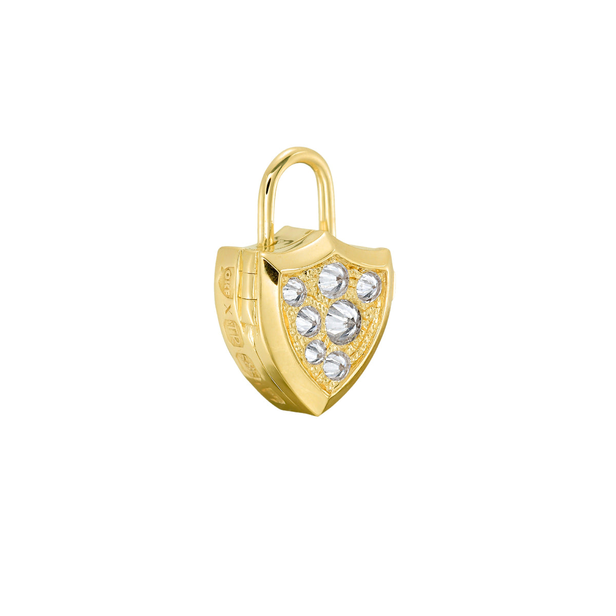 Barbed Diamond Mini Shield Padlocket® Pendant