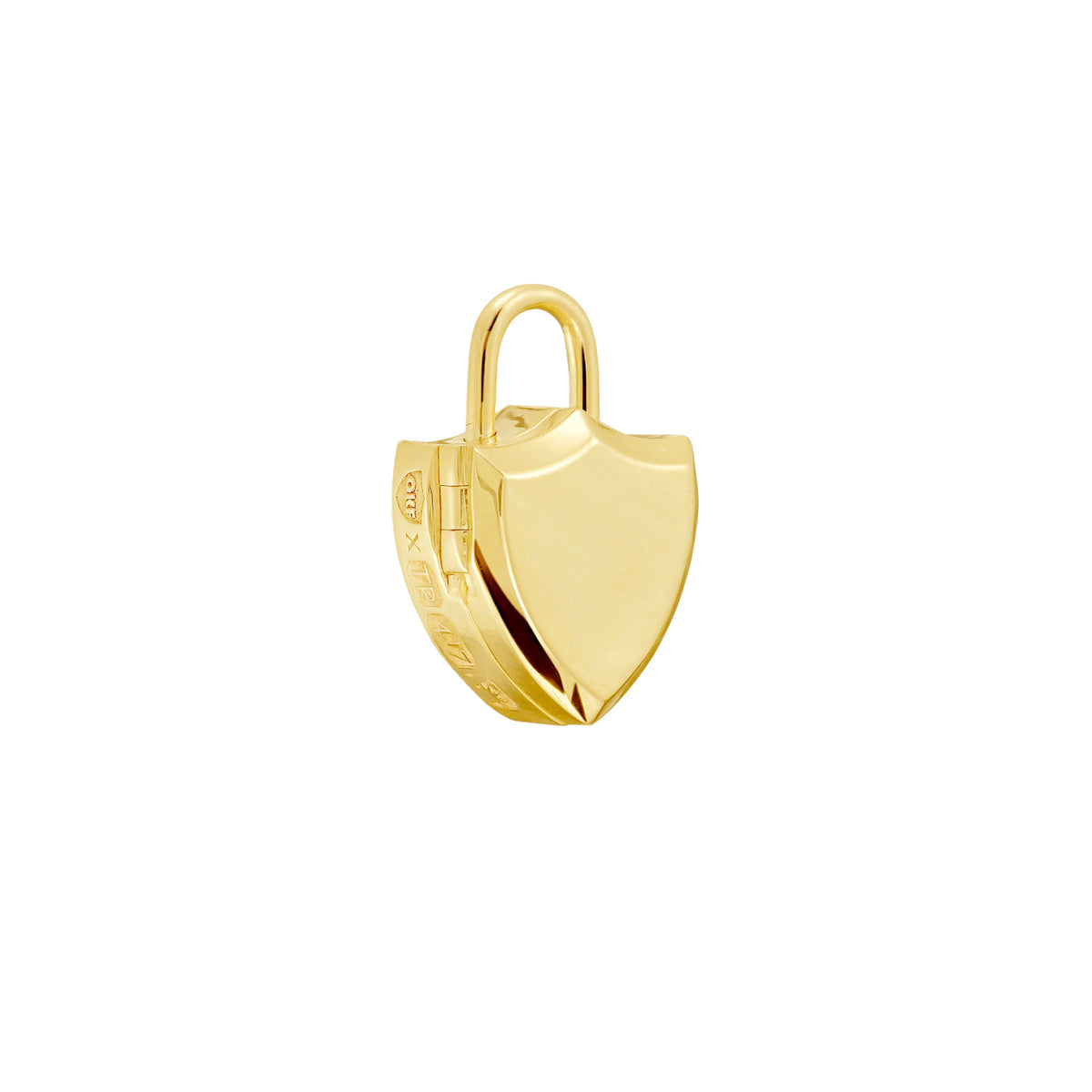 Solid Gold Mini Shield Padlocket® Pendant