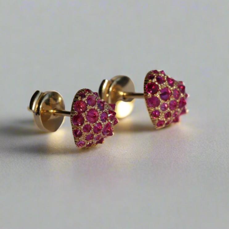 Tough Love Ruby Heart Earrings