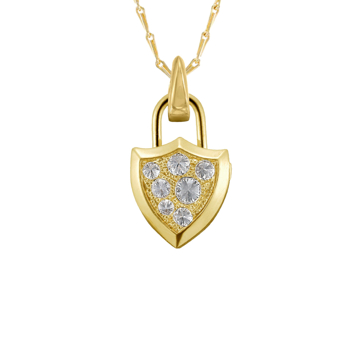 Barbed Diamond Mini Shield Padlocket® Pendant