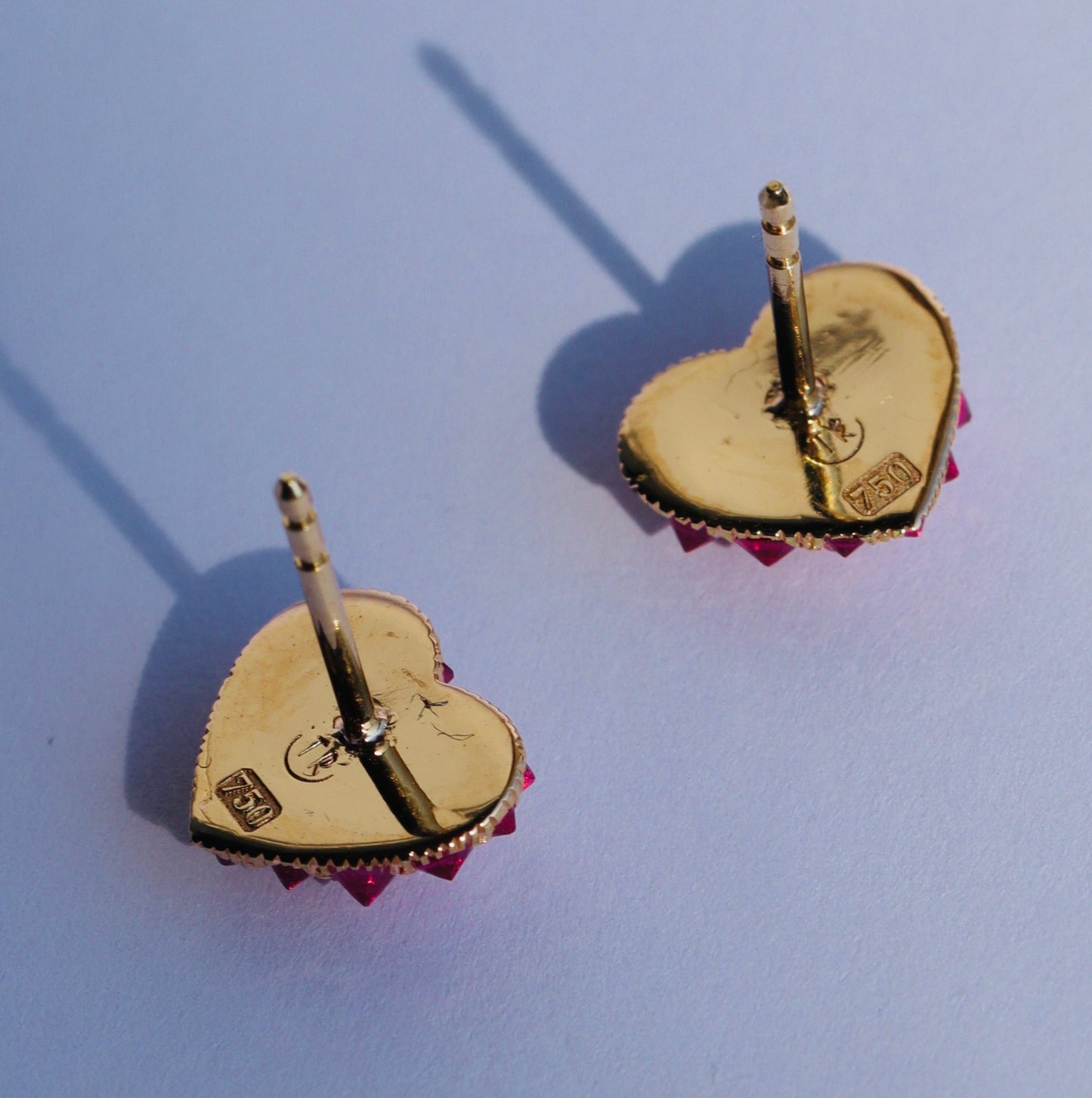 Tough Love Ruby Heart Earrings