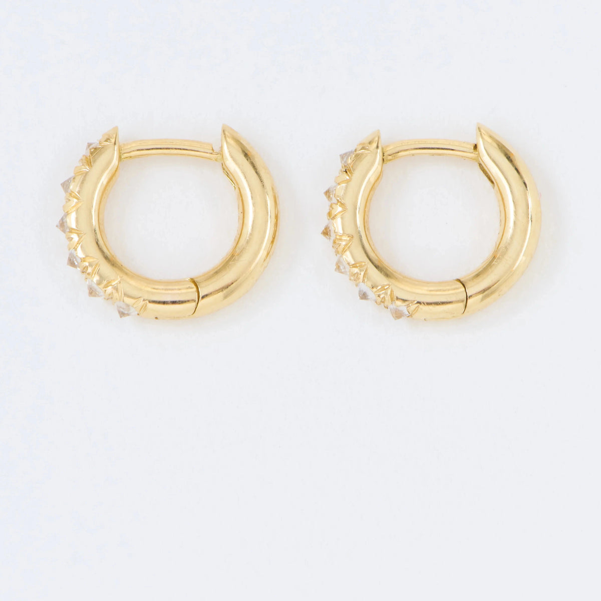 Convertible Barbed Diamond Mini Compass Hoops
